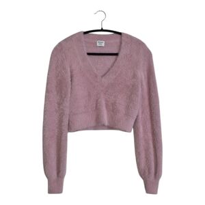 Sunday Best fuzzy soft pink Cropped Sweater Size S